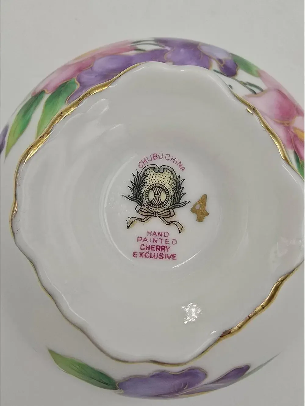 Vintage Chubu China Floral Tea Cup Gold Trim Hand Painted Cup